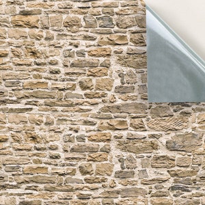 DOLLS HOUSE WALLPAPER Self Adhesive, Repositionable, 1/24th Scale Vinyl Sheet, No. 205 Old Drystone Wall, Set of 4 sheets