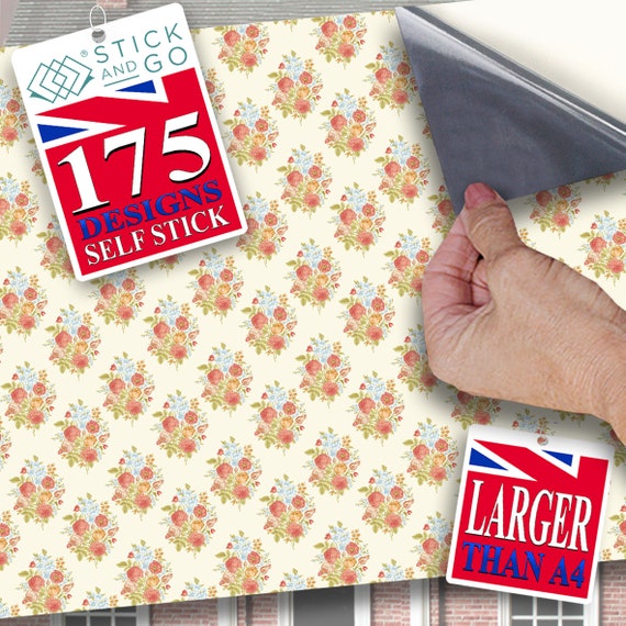 Wandtapijten Self Adhesive Dolls House Wallpaper 1/12th Scale Vinyl SheetRegency Nursery