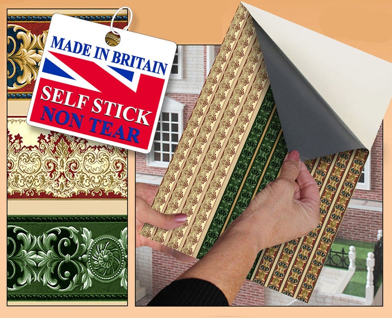 DOLLS HOUSE WALLPAPER Self Adhesive 1/12th Scale Vinyl Sheet Etsy