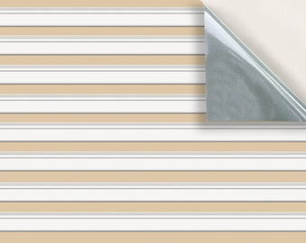 Dolls House Wallpaper, 1/24 Scale, White Skirting, Self Adhesive Vinyl (Set of 4)