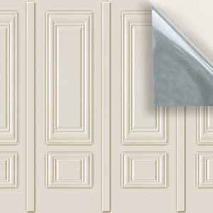 DOLLS HOUSE WALLPAPER Self Adhesive, Repositionable, 1/24th Scale Vinyl Sheet, No. 152 Wall Panels Ivory, Set of 4 sheets