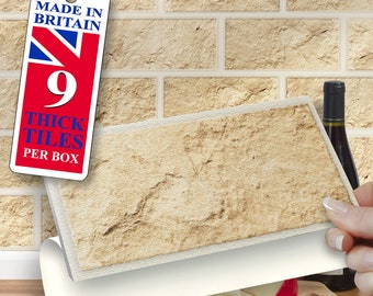 Cotswold Wall Tile Stickers: Self Adhesive, Thick, 8"x4" (Pack of 9)