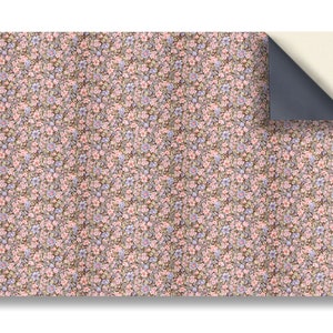DOLLS HOUSE WALLPAPER Self Adhesive, 1/12th Scale Vinyl Sheet, Pink & Blue Floral Wallpaper  :  larger than A4 size, Will Not Tear.