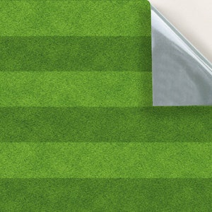 DOLLS HOUSE WALLPAPER Self Adhesive, Repositionable, 1/24th Scale Vinyl Sheet, No. 70 Mown Grass Lawn, Set of 4 sheets