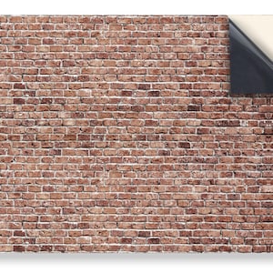 DOLLS HOUSE WALLPAPER Self Adhesive, 1/12th Scale Vinyl Sheet, Old Brick Wall - larger than A4 size, Will Not Tear.