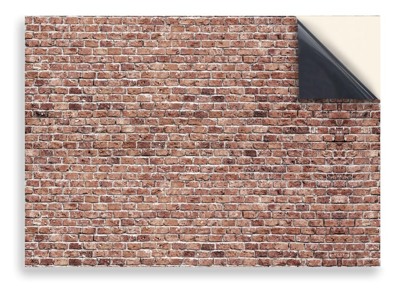 DOLLS HOUSE WALLPAPER Self Adhesive, 1/12th Scale Vinyl Sheet, Old Brick Wall larger than A4 size, Will Not Tear. image 3