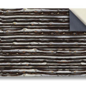 DOLLS HOUSE WALLPAPER Self Adhesive, 1/12th Scale Vinyl Sheet, Larch Lap Boarding  :  larger than A4 size, Will Not Tear.