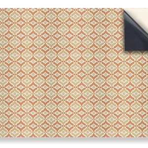 DOLLS HOUSE WALLPAPER Self Adhesive, 1/12th Scale Vinyl Sheet, Retro Beige & Terracotta Design Wallpaper  :  larger than A4 size, Non Tear