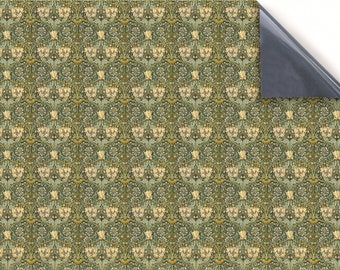 Self-Adhesive Dolls House Wallpaper: 1/12 Scale Morris Honeysuckle Vinyl Sheet
