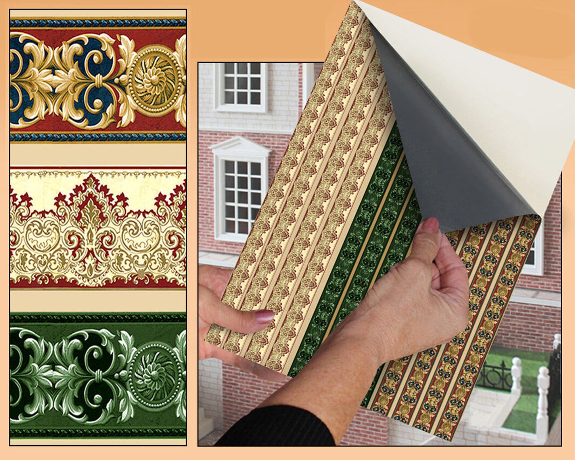 Self Adhesive Dolls House Wallpaper 1/12th Scale Vinyl Sheet Etsy