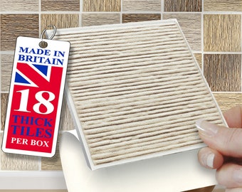Riven Mix 4"x4" Wall Tile Stickers: Self Adhesive, Thick - Pack of 18