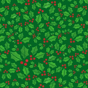 DOLLS HOUSE WALLPAPER Self Adhesive, 1/12th Scale Vinyl Sheet No. 213 Christmas Holly & Berries Larger than A4 Will Not Tear