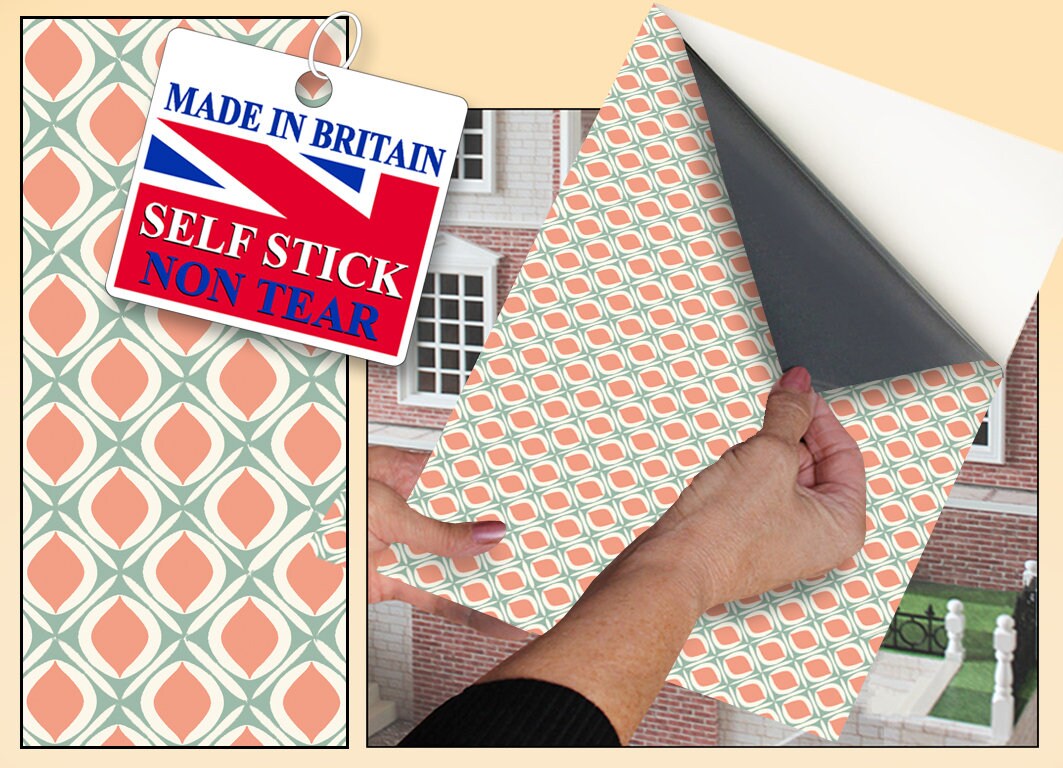 DOLLS HOUSE WALLPAPER Self Adhesive 1/12th Scale Vinyl Sheet Etsy