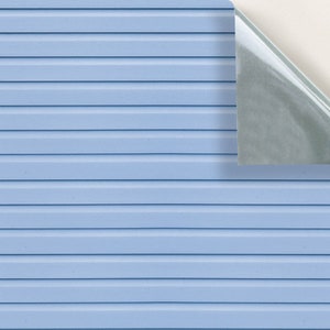 DOLLS HOUSE WALLPAPER Self Adhesive, Repositionable, 1/24th Scale Vinyl Sheet, No. 187 Clapboard Blue, Set of 4 sheets
