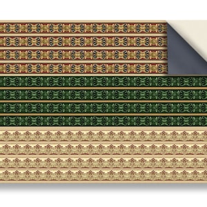 DOLLS HOUSE WALLPAPER Self Adhesive, 1/12th Scale Vinyl Sheet, Wallpaper Borders  :  larger than A4 size, Will Not Tear.