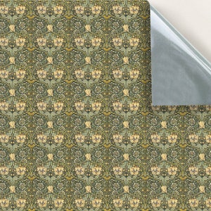 DOLLS HOUSE WALLPAPER Self Adhesive, Repositionable, 1/24th Scale Vinyl Sheet, No. 130 Morris Honeysuckle, Set of 4 sheets