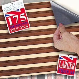 PUPPENHAUS TAPETE Selbstklebend, 1/12th Scale Vinyl Sheet, Holzrock 8ft : größer als A4 Größe, wird nicht reißen.