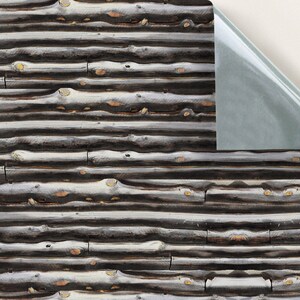 DOLLS HOUSE WALLPAPER Self Adhesive, Repositionable, 1/24th Scale Vinyl Sheet, No. 63 Larch Lap Boarding, Set of 4 sheets