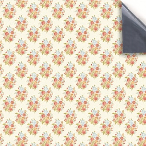 DOLLS HOUSE WALLPAPER Self Adhesive, 1/12th Scale Vinyl Sheet No. 121 Victorian Bouquet Larger than A4 Will Not Tear