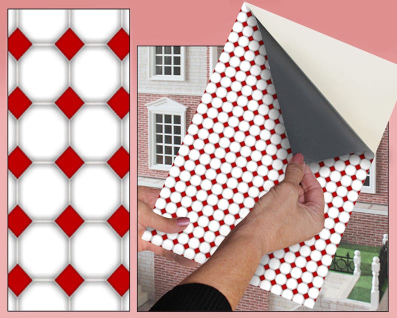 Self Adhesive Dolls House Wallpaper 1/12th Scale Vinyl Sheet Etsy