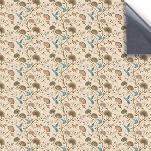 DOLLS HOUSE WALLPAPER Self Adhesive, 1/12th Scale Vinyl Sheet No. 139 Vintage Kingfishers Larger than A4 Will Not Tear