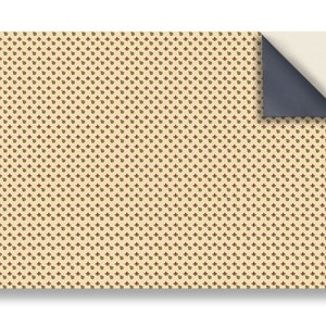 DOLLS HOUSE WALLPAPER Self Adhesive, 1/12th Scale Vinyl Sheet, Fleur On Cream Wallpaper  :  larger than A4 size, Will Not Tear.