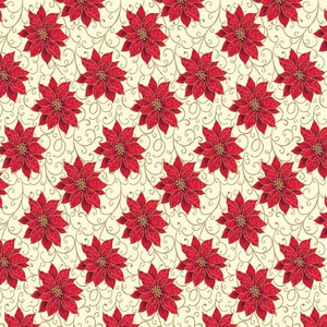 DOLLS HOUSE WALLPAPER Self Adhesive, 1/12th Scale Vinyl Sheet No. 216 Christmas Poinsettia Larger than A4 Will Not Tear