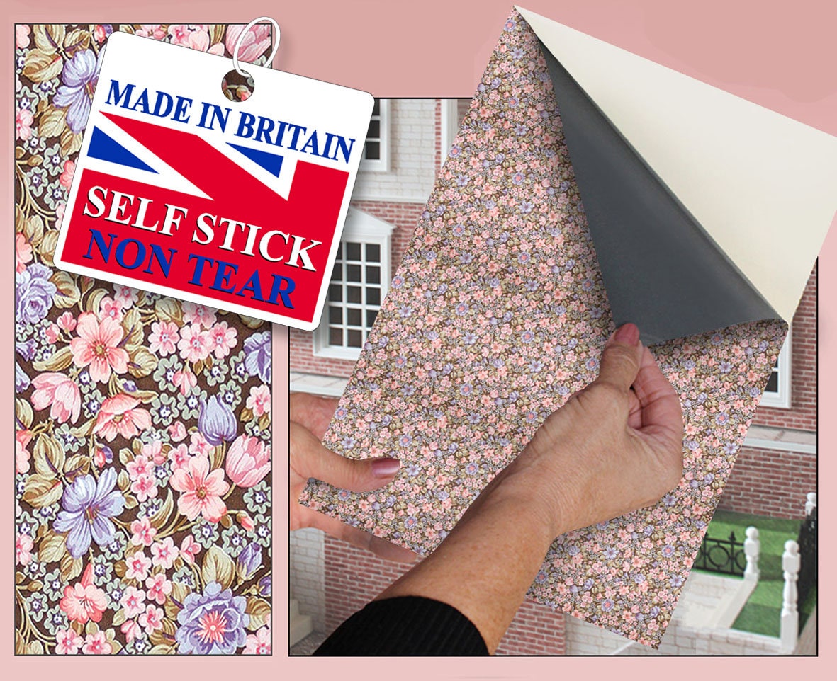 DOLLS HOUSE WALLPAPER Self Adhesive 1/12th Scale Vinyl Sheet Etsy