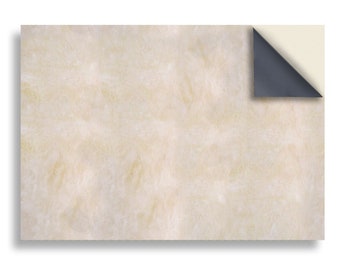 May include: A close-up of a light beige marble tile with a subtle veined pattern. The tile has a smooth, polished surface.
