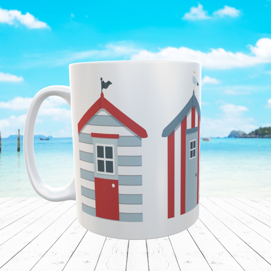Beach Hut Mugs, Beach Huts,ceramic Beach Design Mugs,nautical Mugs ...