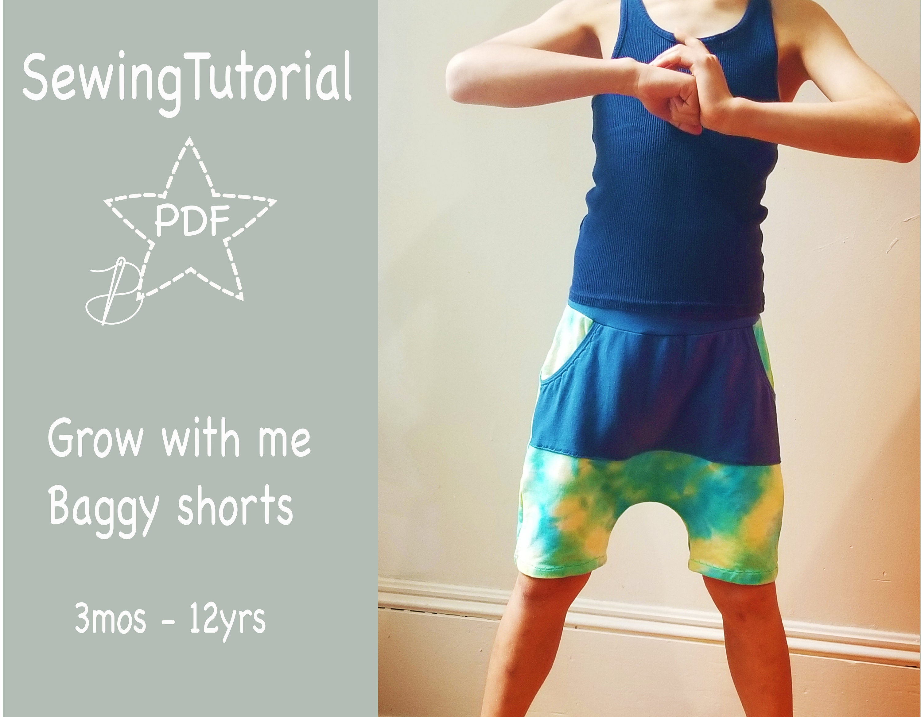 Grow With Me Baggy Shorts. Sewing 