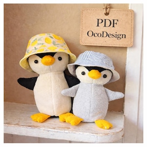 Penguin Stuffed Animal Sewing Pattern, Mama and Baby Dolls (PDF Download)
