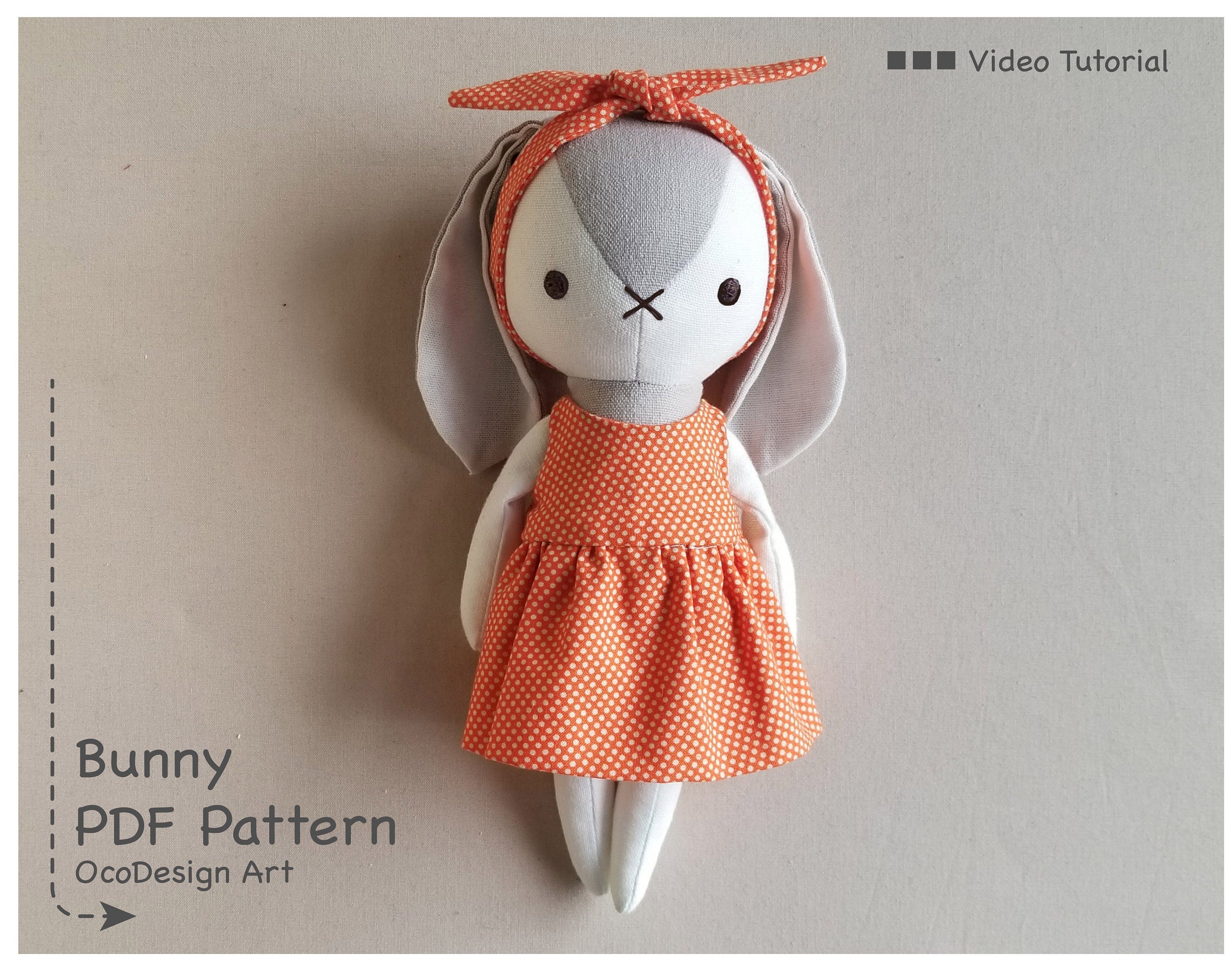 Stuffed Animal Doll Sewing Pattern Set of Six / Digital PDF Downloads 10%  Discount Bunny, Bear, Fox, Wolf, Elephants 