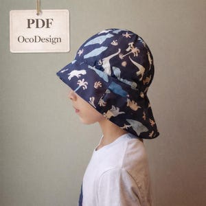 Patrón de costura para sombrero de ala ancha para el sol • Tallas de bebé a adulto (Patrón PDF)