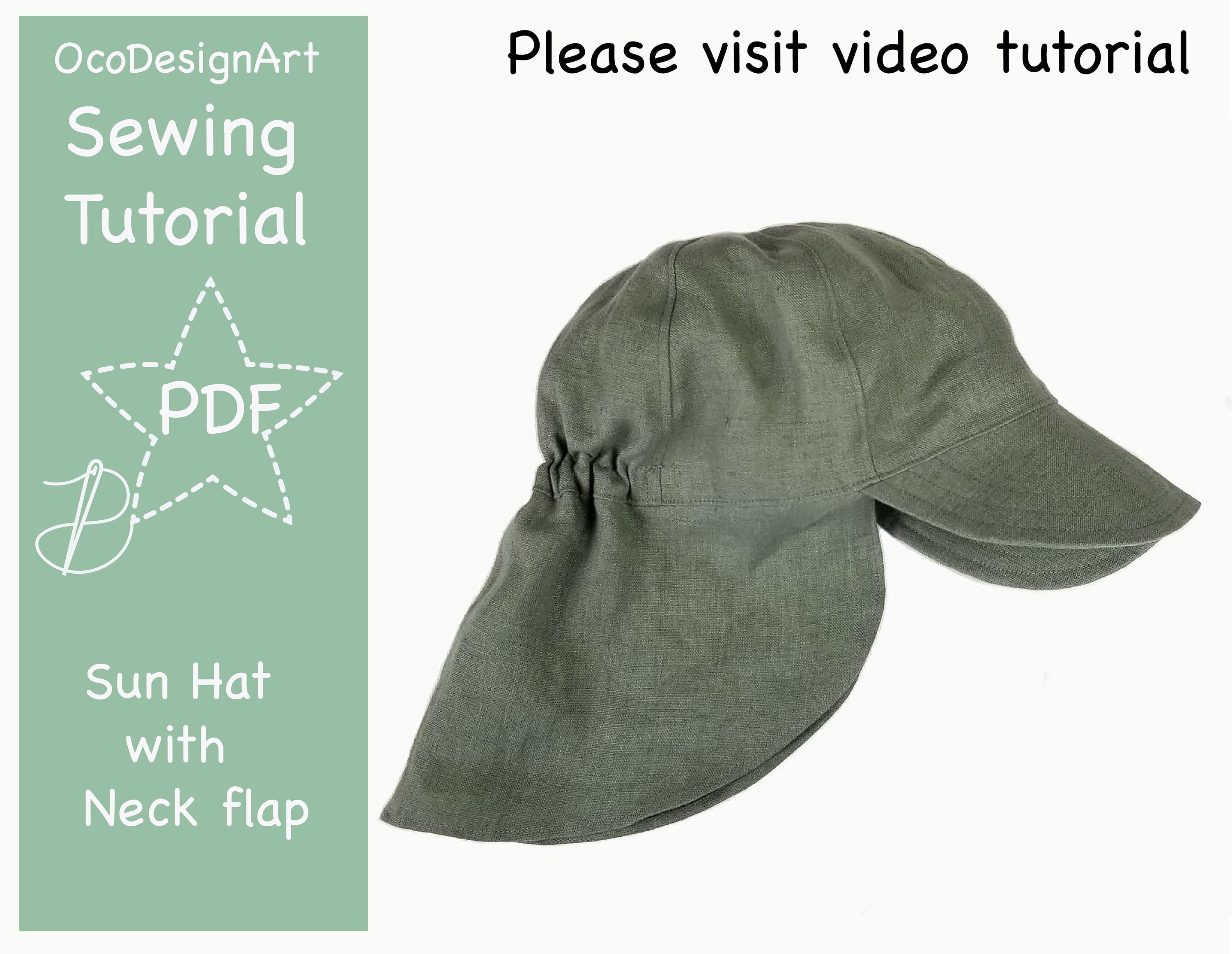 Sun Hat With Neck Flap Sewing Pattern PDF Sewing Pattern Etsy