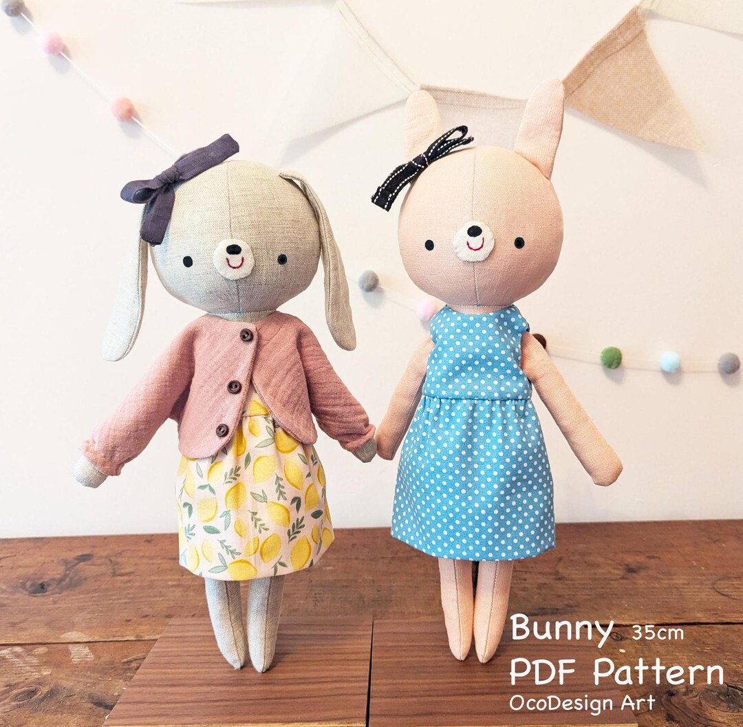 Bunny Stuffed Animal Sewing Pattern & Tutorial,pdf Download, Doll ...