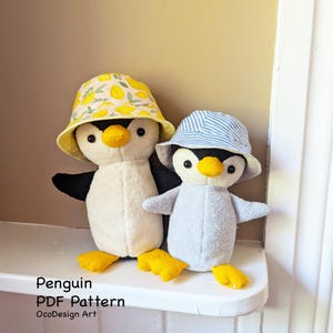 Penguin stuffed animal sewing pattern & tutorial,PDF download, doll sewing pattern, Stuffed animal sewing pattern, Mama and Baby doll.