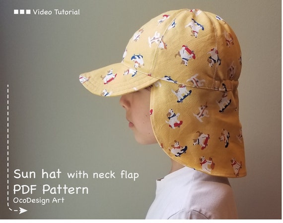 Sun Hat With Neck Flap Sewing Pattern PDF Sewing Pattern hat Pattern Baby,  Kid, Toddler, Infant, Child, Adult Size NB Adult. -  New Zealand