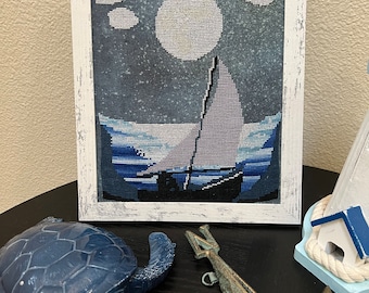 Wzór haftu krzyżykowego „Żagiel w świetle księżyca”