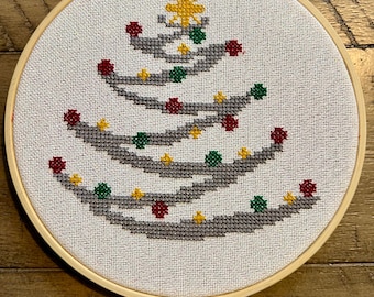 Abstract Christmas Tree Cross Stitch Pattern