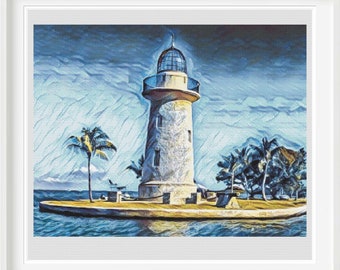 Boca Chica Lighthouse Cross Stitch Pattern