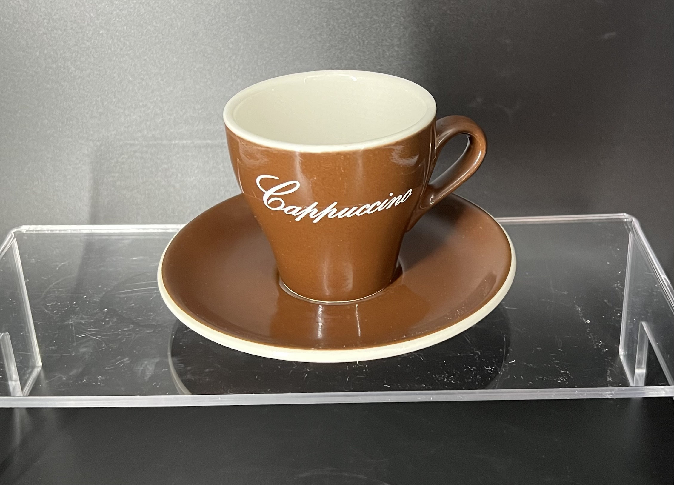 ACF, Italy, Porcelain, Brown, 4 Cappuccino Cups/ Saucers - Etsy