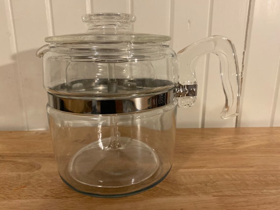 Vintage PYREX Flameware 6-Cup Glass Coffee Pot Percolator 7756 ~ Complete