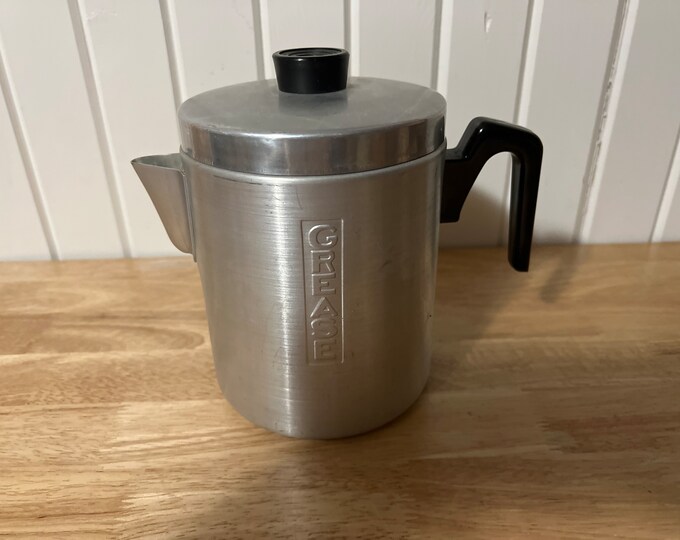 Spun Aluminum Grease Canister Strainer With Pour Spout & Etsy