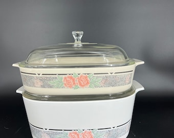 Corning Ware, Silk and Roses, Casserole