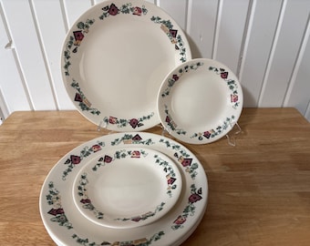 Corelle, maison de jardin, 8 assiettes