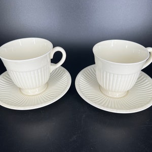 Wedgwood, Queen’s Ware EDME, Schokoladentasse & Untertasse, Paar