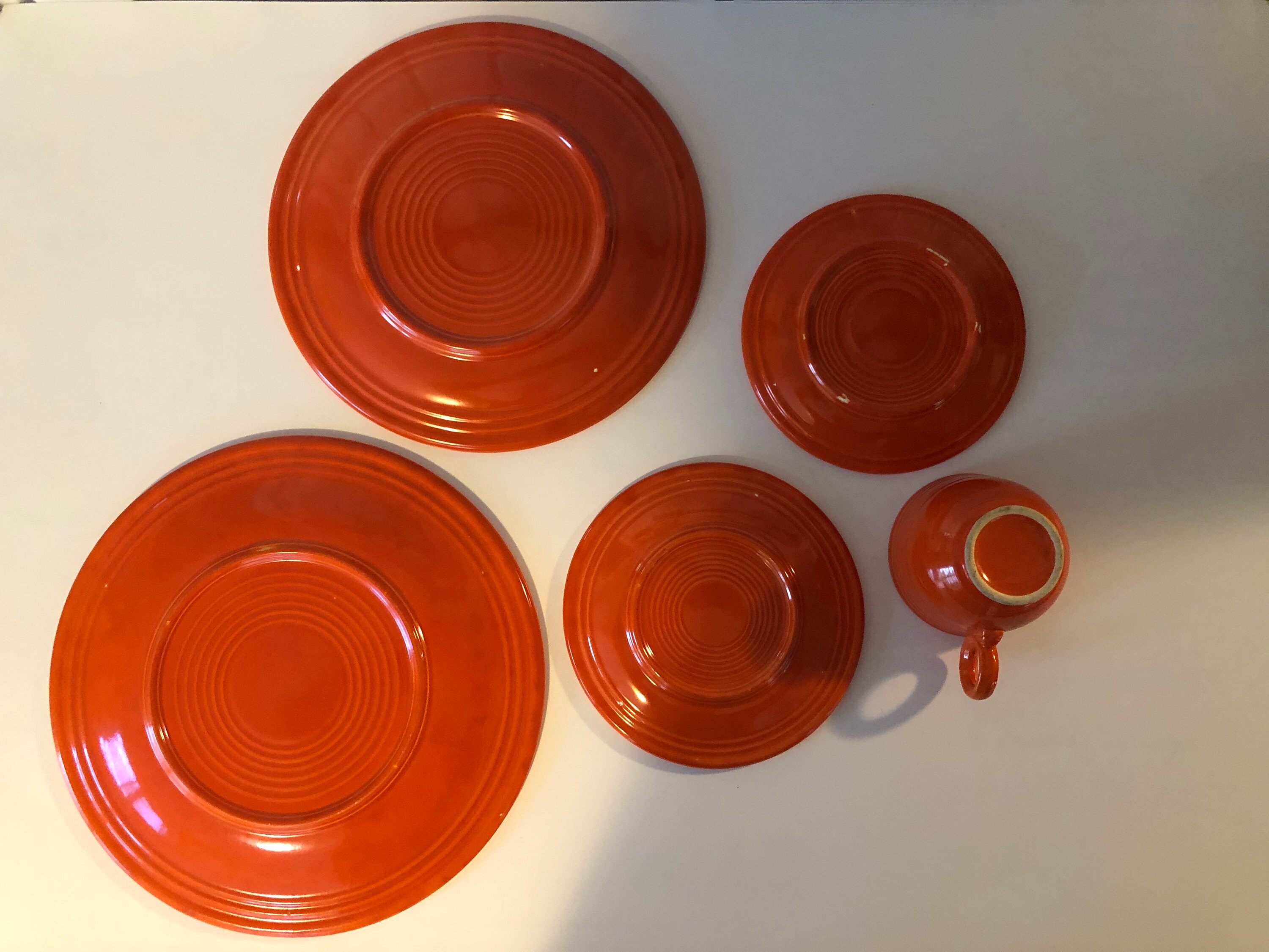 Fiestaware Radioactive Red 5 place Setting Etsy