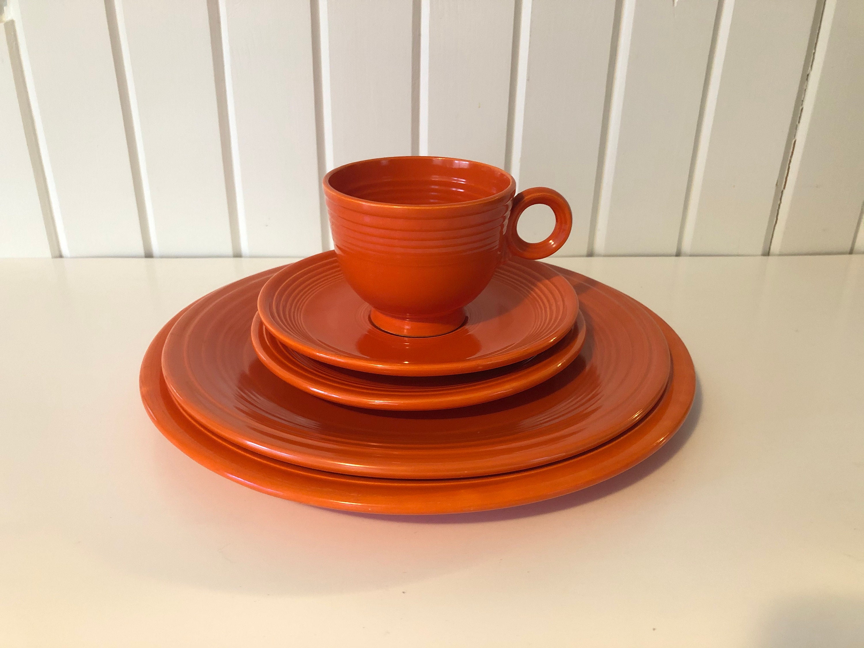 Fiestaware Radioactive Red 5 place Setting Etsy