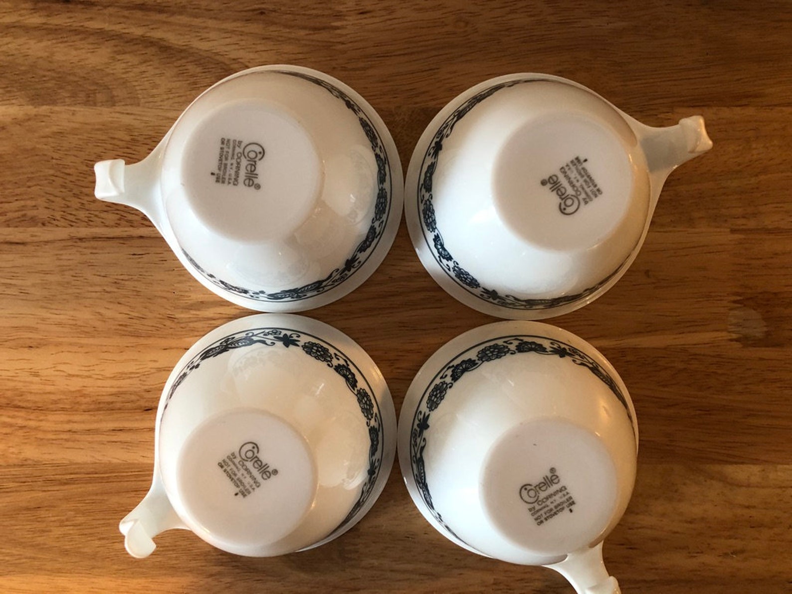 Corelle Old Town Blue Tea cups set of 4 Etsy